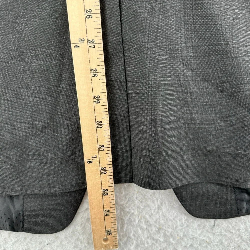Haggar Blazer Coat Jacket Mens 46L Dark Gray Suit Up System Custom Fit NWT